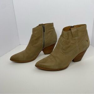 FRYE REINA TAN ANKLE BOOTIES